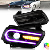 VLAND LED Headlights For Dodge Charger 2011-2014 RGB Style